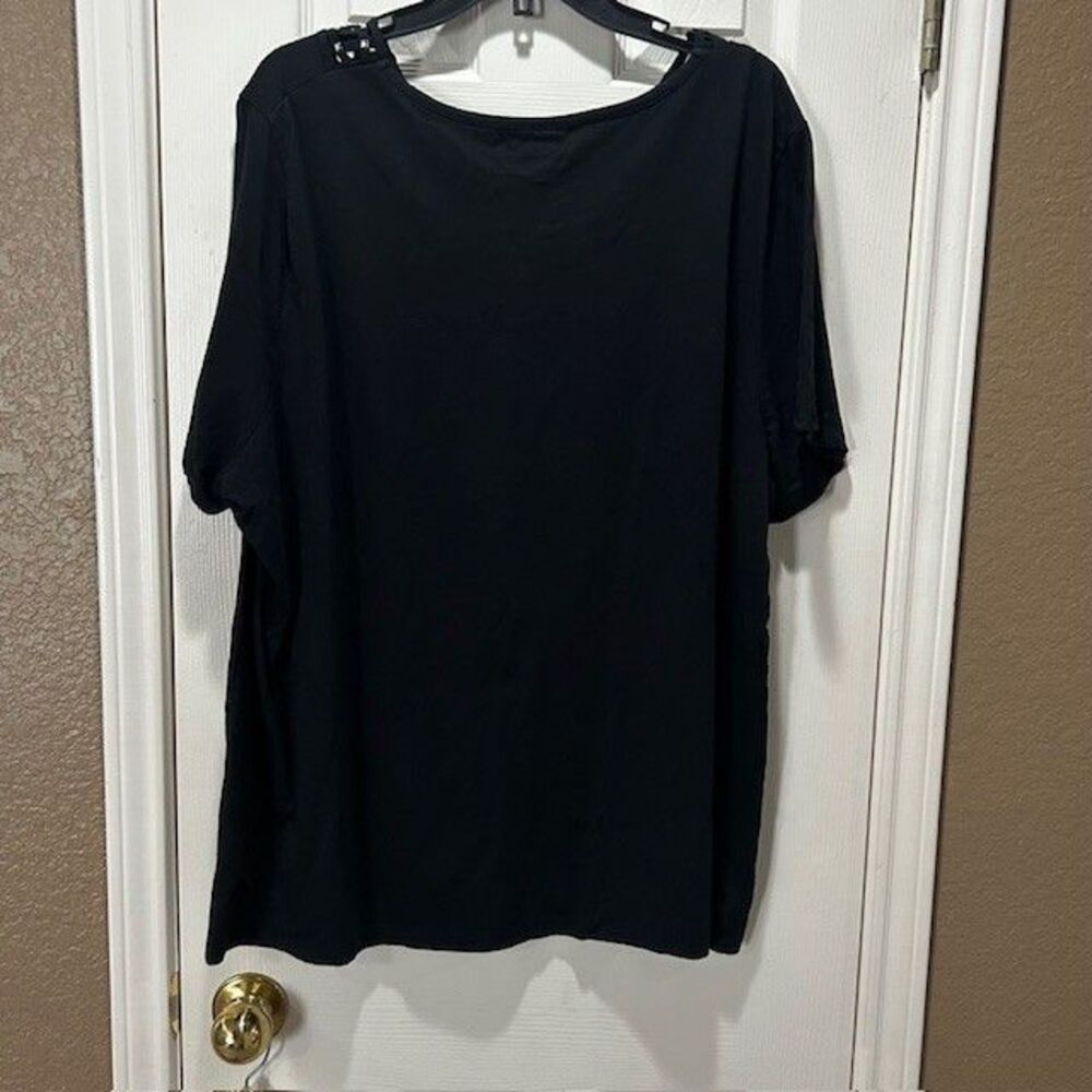 Liz & Me Black Embellished Scoop Neck Short Sleeve Top - Picture 4 of 10